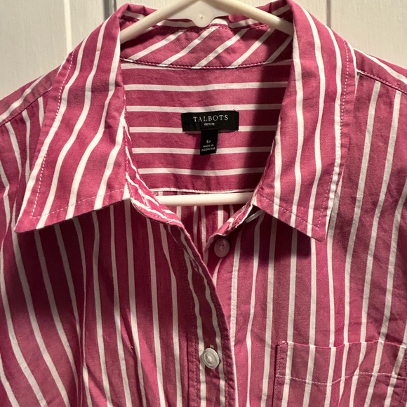 Talbots women’s pink Striped Shirt. Long sleeves. - Picture 3 of 7